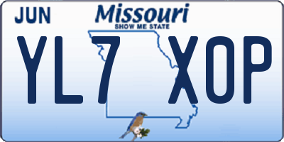 MO license plate YL7X0P
