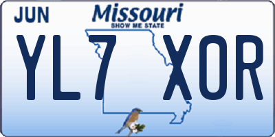 MO license plate YL7X0R
