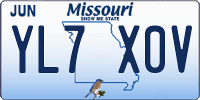 MO license plate YL7X0V