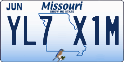 MO license plate YL7X1M