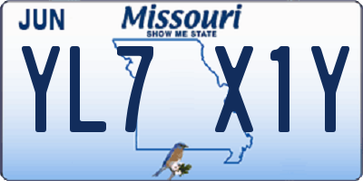 MO license plate YL7X1Y