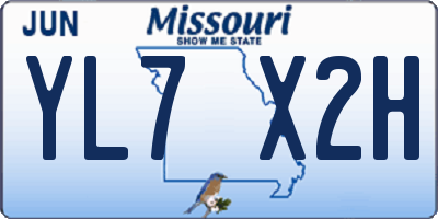 MO license plate YL7X2H