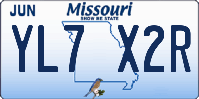 MO license plate YL7X2R