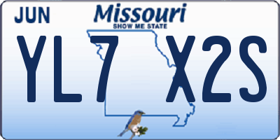 MO license plate YL7X2S