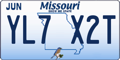 MO license plate YL7X2T