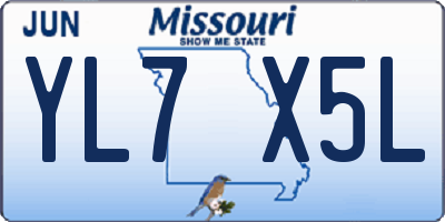 MO license plate YL7X5L