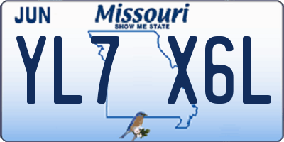 MO license plate YL7X6L