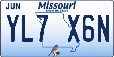 MO license plate YL7X6N