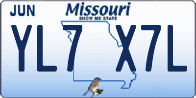 MO license plate YL7X7L