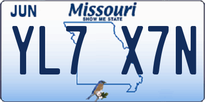 MO license plate YL7X7N