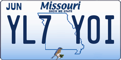 MO license plate YL7Y0I