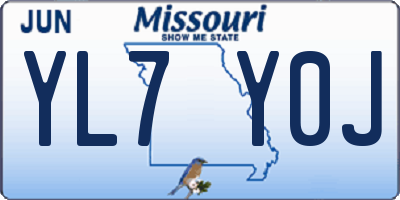 MO license plate YL7Y0J