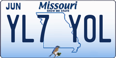 MO license plate YL7Y0L