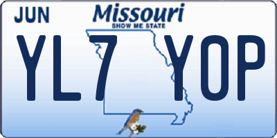 MO license plate YL7Y0P