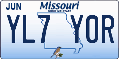 MO license plate YL7Y0R