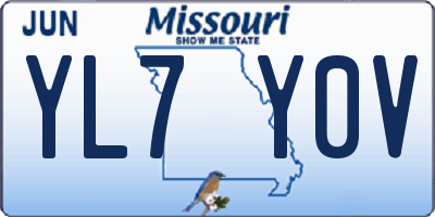 MO license plate YL7Y0V