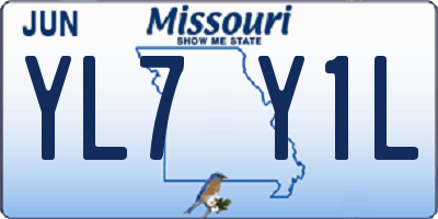 MO license plate YL7Y1L