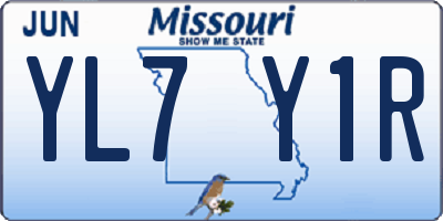 MO license plate YL7Y1R