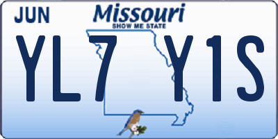 MO license plate YL7Y1S