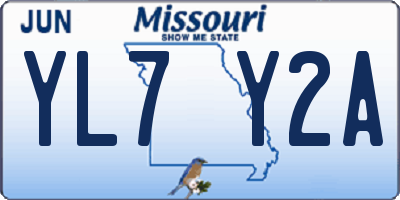 MO license plate YL7Y2A