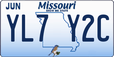 MO license plate YL7Y2C