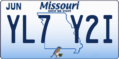 MO license plate YL7Y2I