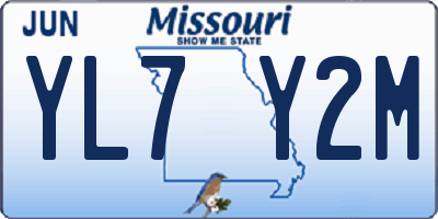 MO license plate YL7Y2M
