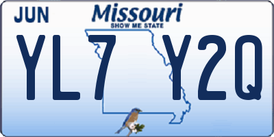 MO license plate YL7Y2Q