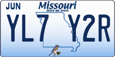 MO license plate YL7Y2R