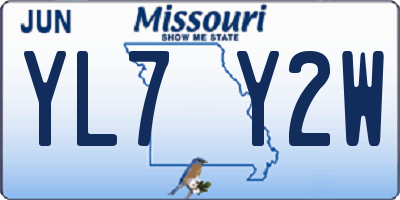 MO license plate YL7Y2W