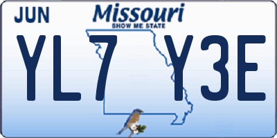 MO license plate YL7Y3E