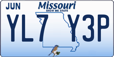 MO license plate YL7Y3P