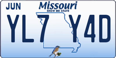 MO license plate YL7Y4D