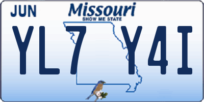 MO license plate YL7Y4I