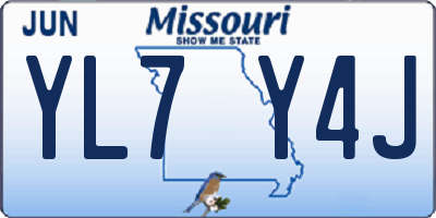 MO license plate YL7Y4J