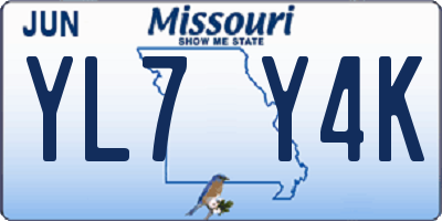 MO license plate YL7Y4K