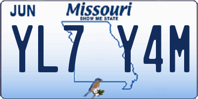 MO license plate YL7Y4M