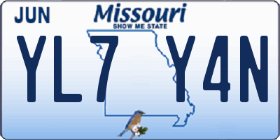 MO license plate YL7Y4N