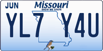 MO license plate YL7Y4U