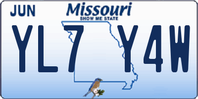 MO license plate YL7Y4W