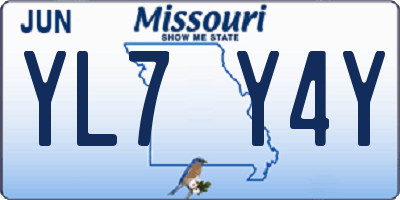 MO license plate YL7Y4Y