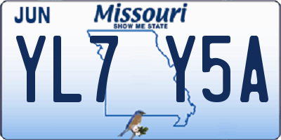 MO license plate YL7Y5A