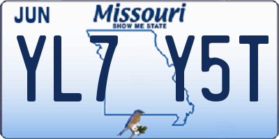 MO license plate YL7Y5T