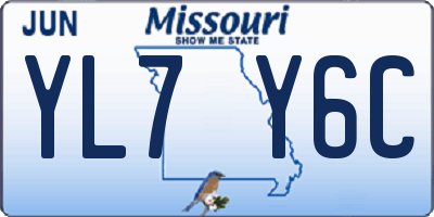 MO license plate YL7Y6C