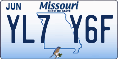 MO license plate YL7Y6F