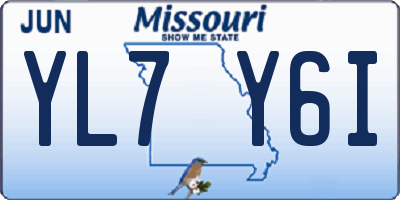 MO license plate YL7Y6I