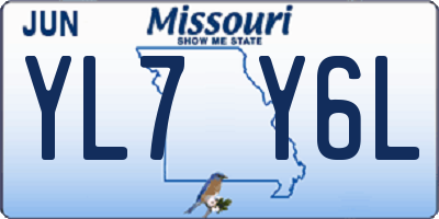 MO license plate YL7Y6L