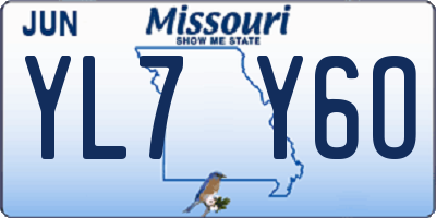 MO license plate YL7Y6O