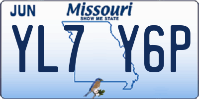 MO license plate YL7Y6P
