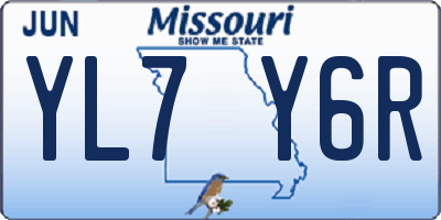 MO license plate YL7Y6R